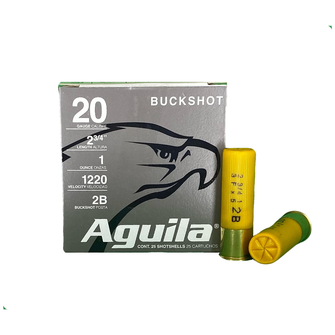 20 Gauge 2B Buckshot 2-3/4" 16 Pellet Aguila - 25 Rounds