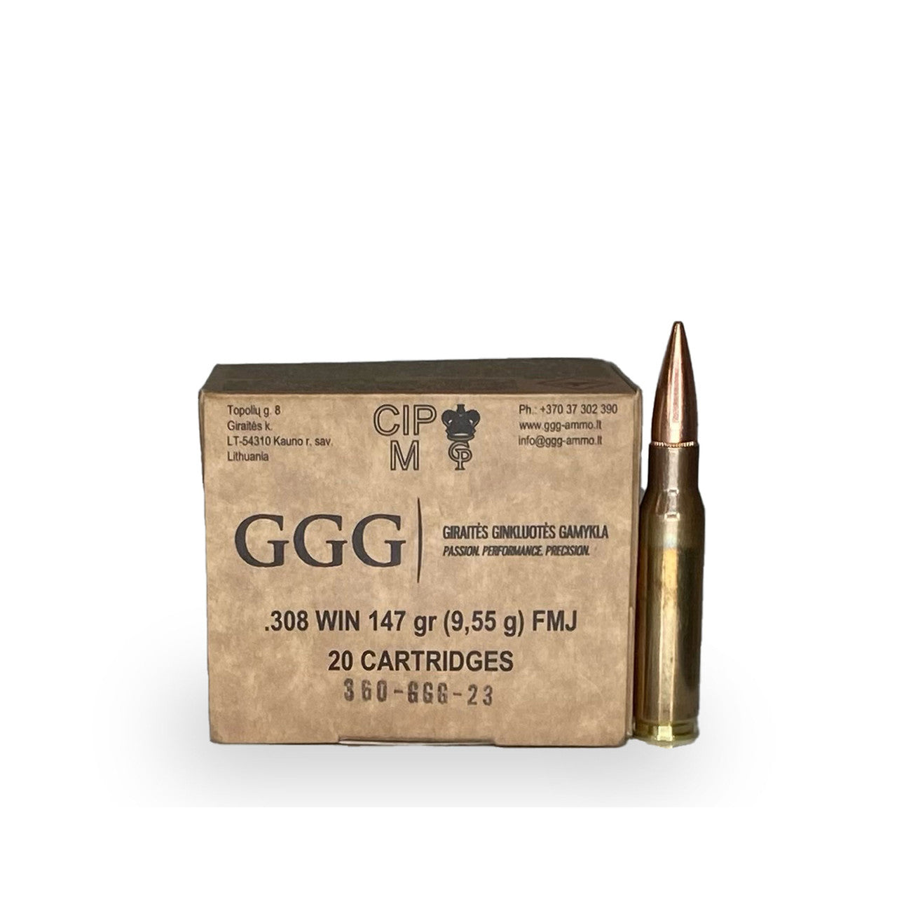 .308 Winchester 147gr FMJ GGG - 600 Rounds