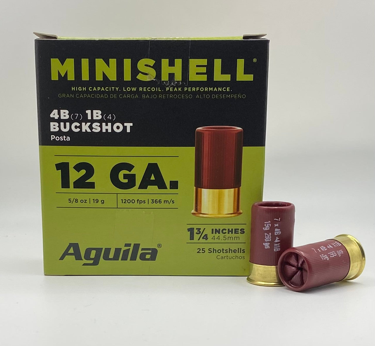 12 Gauge Mini Shell 1.75" 5/8 OZ, 4B/1B Buckshot Aguila - 25 Rounds