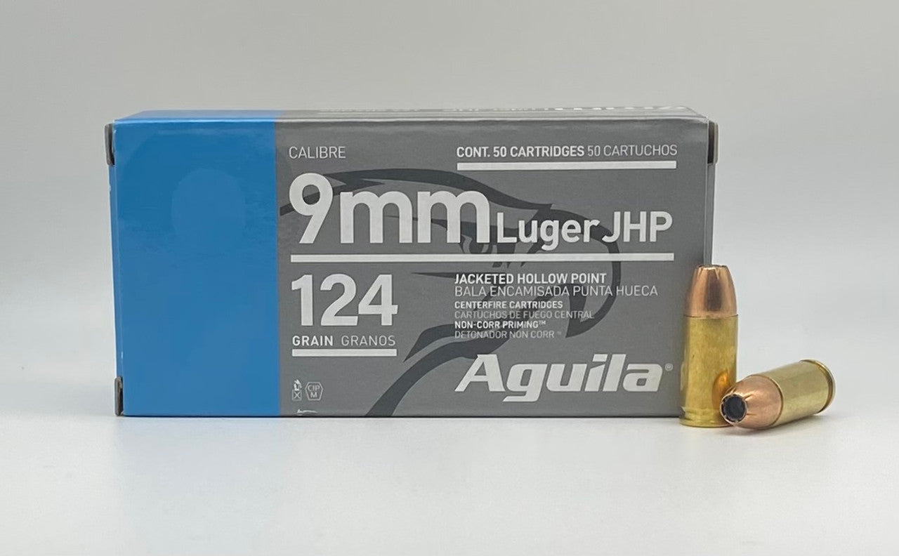 9mm Luger 124gr JHP Aguila - 50 Rounds