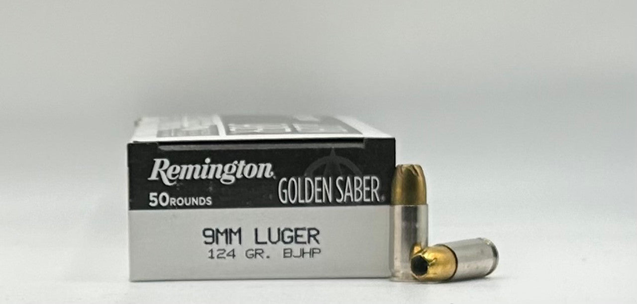 9mm Luger 124gr BJHP Remington Golden Saber - 50 Rounds