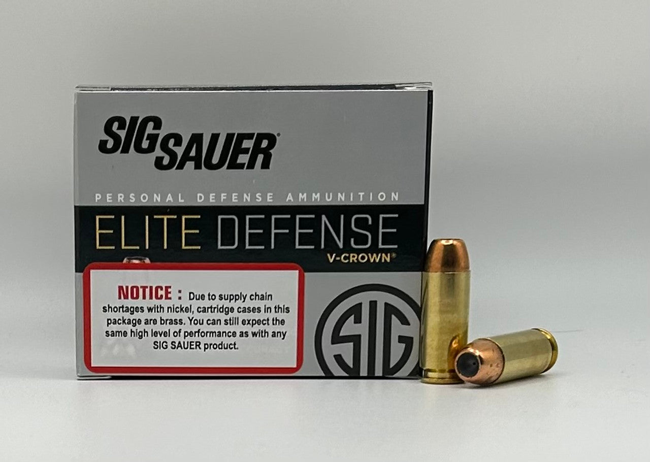 10mm 200gr JHP Brass Sig Sauer Elite V-Crown - 20 Rounds