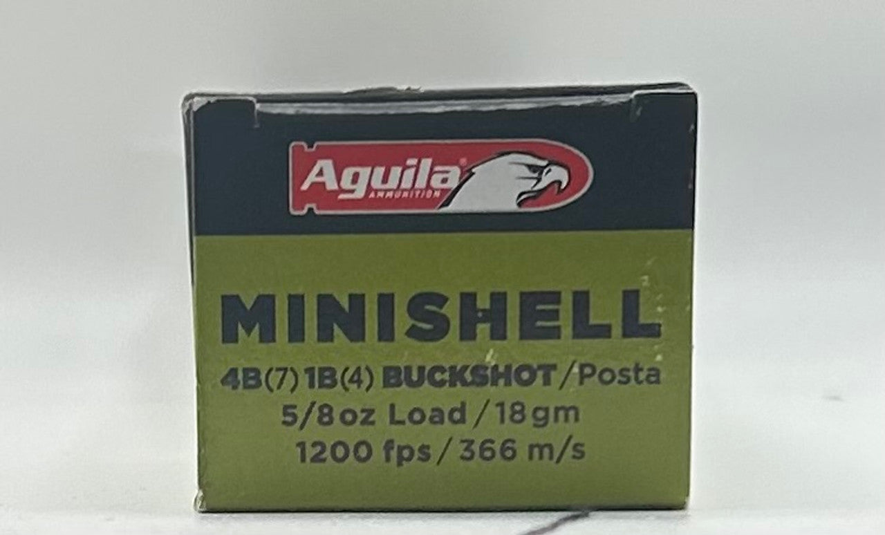 12 Gauge Mini Shell 1.75" 5/8 OZ, 4B(7p) &1B(4p) Buckshot Aguila - 20 Rounds