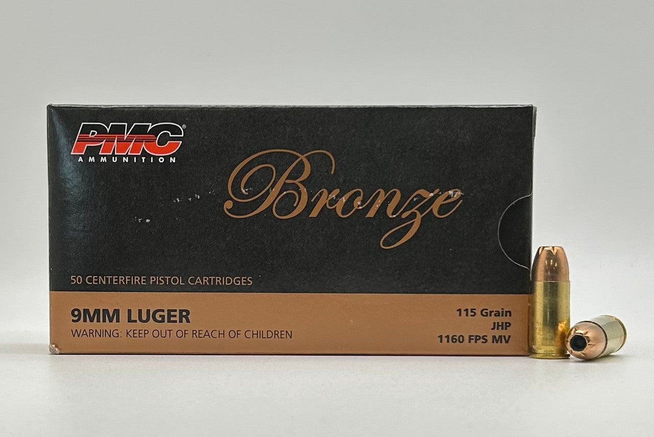 9mm Luger 115gr Jacketed Hollow Point PMC Bronze 9B- 50 Rounds