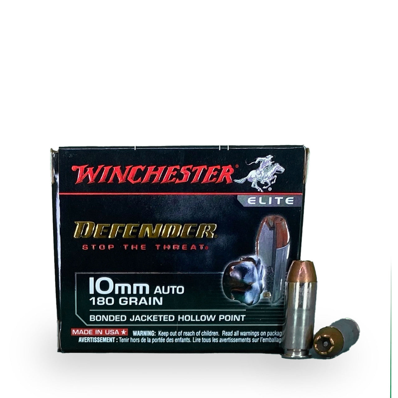 10mm 180gr JHP Winchester Defender Ammunition - 20 Rounds