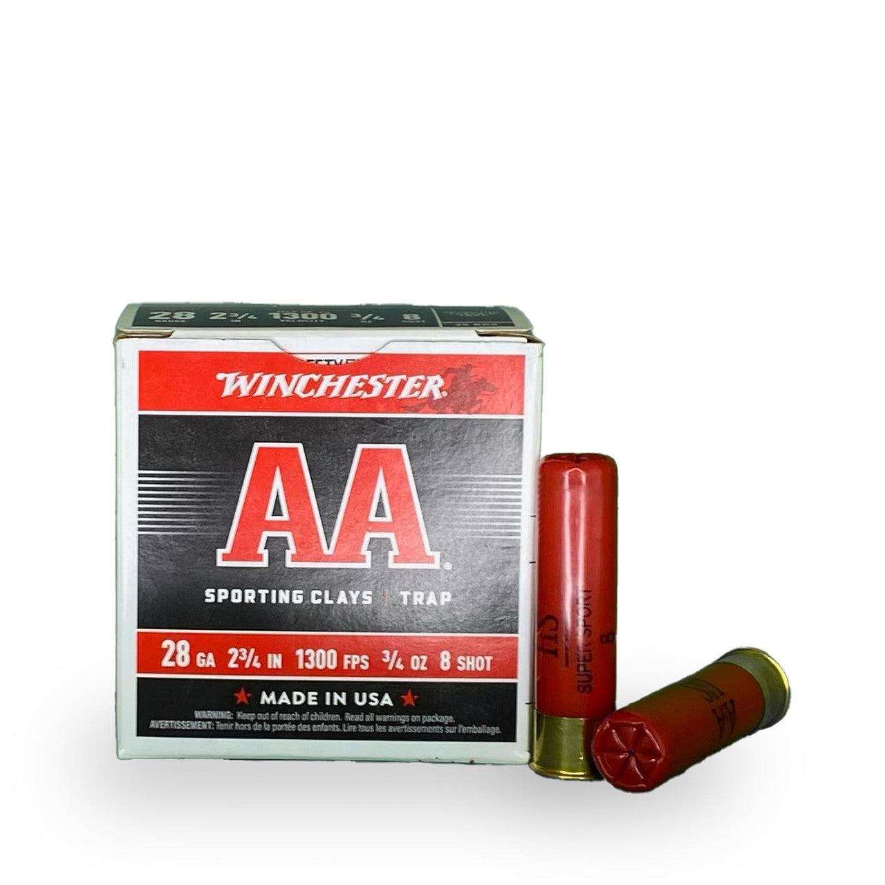 28 Gauge 2-3/4" #8 AA Super Sport 3/4oz Winchester - 25 Rounds