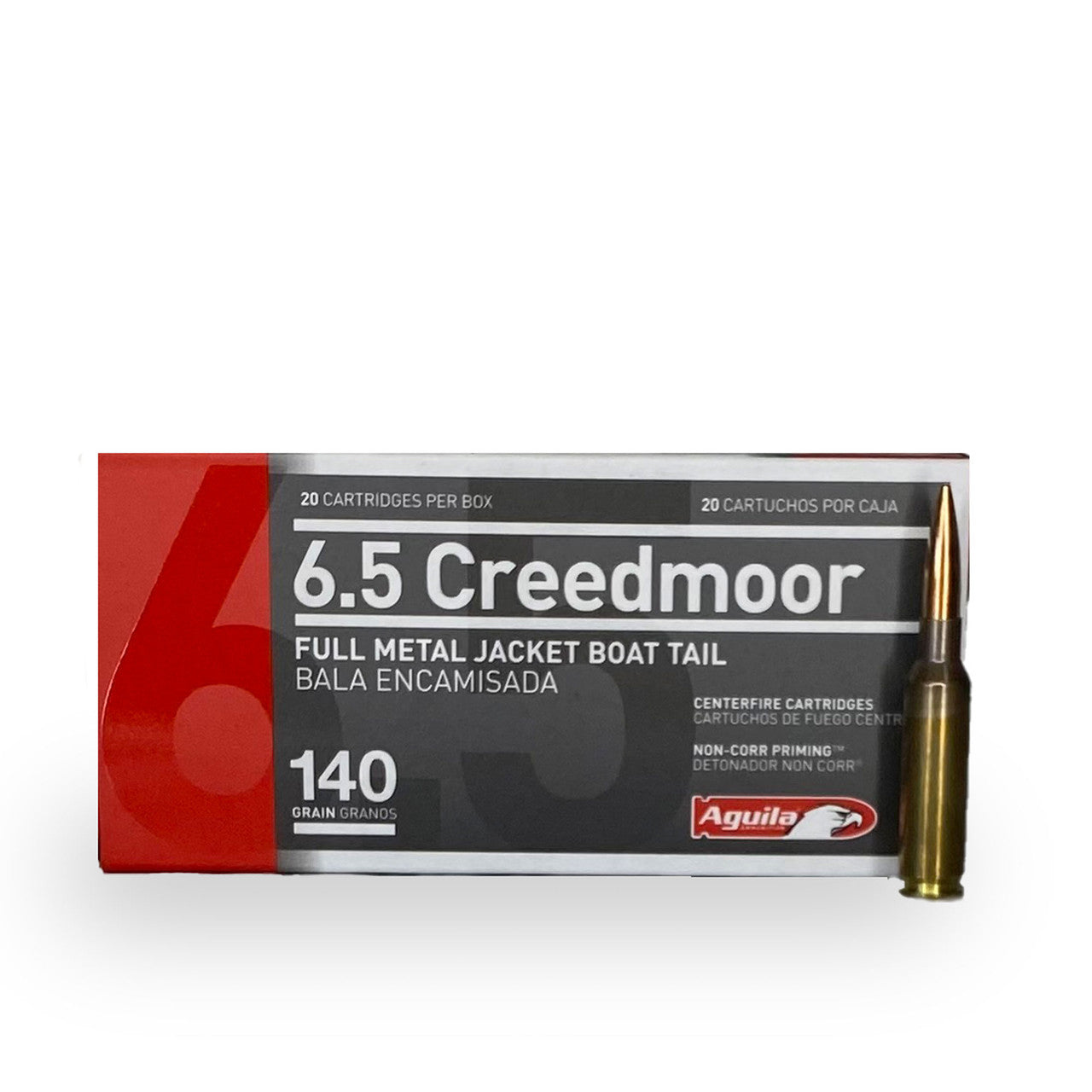 Aguila 6.5mm Creedmoor 140gr FMJ BT (20 rounds)