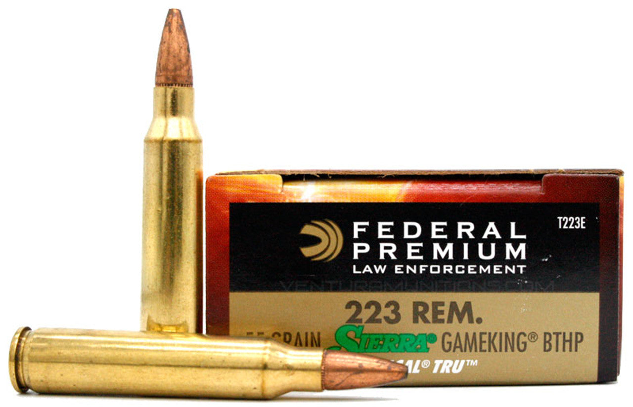 .223 Rem 55gr Sierra GameKing BTHP Federal - 20 Rounds